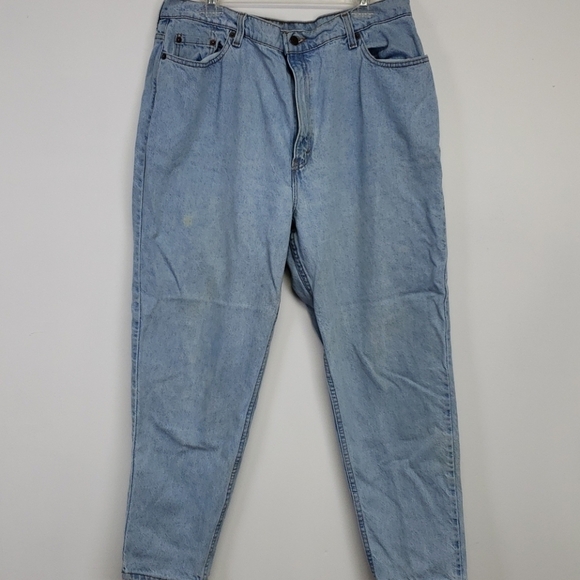 VINTAGE 90s Levis 522 USA Tapered Fit & Leg 37 Short - Picture 2 of 15